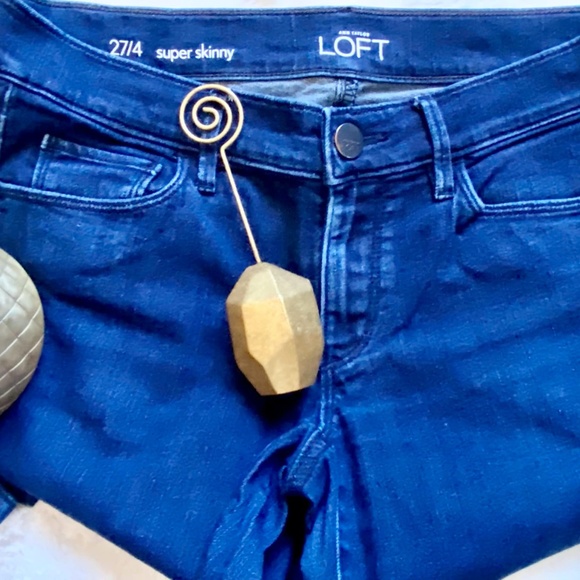 LOFT | Super Skinny Denim Jean Perfect Stretch to Flatter Sz 27/4 MidIndigoWash - Picture 2 of 7